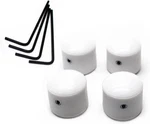 Compact White Guitar Control Knobs - Plastic Dome Set Of 4 With Wrench Included. Fixed Price $11.75.