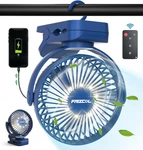Clip On Fan Portable Recharge 12000MAH Battery With Led Light For Camping Travel. Fixed Price $35.04.