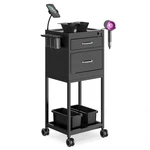 Salon Cart Lockable Metal Storage Trolley With Wheels Sturdy Rolling Work Sta.... Fixed Price $252.52.