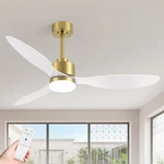 Modern 52" Gold & White Ceiling Fan With Lights, Remote Quiet Dc Motor. Fixed Price $151.99.