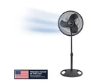 Lasko 16" Oscillating Pedestal Fan Adjustable Height Tilt Head Black. Fixed Price $27.00.