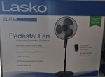 Lasko 16" Oscillating Adjustable Pedestal Fan 4 Speeds Thermostat Remote Timer. Fixed Price $49.95.