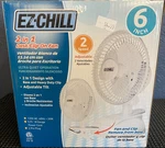 Ez-chill 6" 2-IN-1 Desk & Clip-on Fan 2-SPEED Tiltable Head White. Fixed Price $14.99.