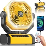 Orteen 9" 20000MAH Rechargeable Portable Oscillating Camping Fan W/ Remote. Fixed Price $52.90.