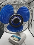Vintage 1980S Tatung Model LC-1 3 Speed Oscillating 12 Blue Blade Electric Fan. Fixed Price $89.99.