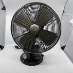 Vtg 12" Hunter Century 3 Speed Oscillating Table Fan Black 90022 Working Dirty. Fixed Price $37.79.