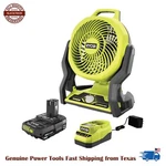 Ryobi One+ 18V Cordless Hybrid Whisper 7.5 In. Fan Kit 2.0 Ah Battery Charger. Fixed Price $89.99.