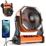 Kitwlemen Camping Fan With Led Lantern, 20000MAH Rechargeable Battery Operate.... Fixed Price $64.59.