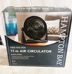 Hampton Bay 11" Air Circulator 3-SPEED Portable Desk Fan. Fixed Price $27.99.