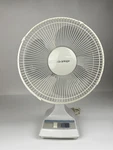 Vintage Advantage 12" Desk Fan 3 Speed Oscillating White Guard Metal 12C-185. Fixed Price $59.99.