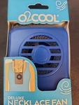 O2 Cool Deluxe Necklace Fan Speed Battery Operated Personal - Blue. Fixed Price $8.99.