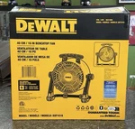 Dewalt 16 Inch 3-SPEED Portable Shop Job Fan, Benchtop, Hanging, 4000 Cfm. Fixed Price $95.00.