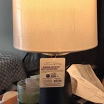 Better Homes & Gardens Table Lamp, 18IN, Real Wood Base, Drum Shade, TL18187CWM. Fixed Price $20.30.