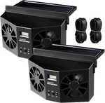 Tujoe 2 Pack Solar Powered Car Exhaust 3 Fans Window 4500 Rpm Air Vent. Fixed Price $63.29.