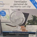 Mainstays FN1868NW White Clip-on Desk Fan, 2-SPEED Adjustable Tilt/head. Fixed Price $25.99.