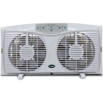 Optimus F5286 9 8" Reversible Twin Window Fan W/ Thermostat. Fixed Price $80.56.