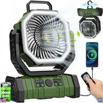 20000MAH Portable Camping Fan - Usb Oscillating With Led Lantern & Remote. Fixed Price $59.48.