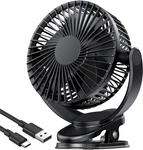 Rechargeable Clip-on Usb Desk Fan, 3 Speeds, 5000MAH Battery, 720ROTATION, Sturd. Fixed Price $27.91.