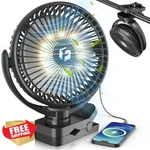 Avavo Black 8" Golf Cart Clip On Fan Rechargeable. Fixed Price $59.98.