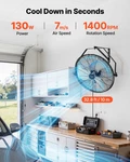 Pack 20" Wall Mount Fan 3 Speed Industrial Garage Workshop Gym. Fixed Price $174.99.