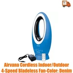 Airvana Cordless Indoor/outdoor 4-SPEED Bladeless Fan-color: Denim. Fixed Price $125.97.