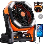 Westtree 20000MAH Battery Powered Fan Camping W/lights. Fixed Price $54.97.