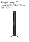 Sharper Image Axis Convertible Tower Fan, Adjustable Tilt, Remote, 3 Speed, Bla. Fixed Price $65.95.