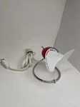 Rare Brookstone My Desk Fan Red Metal Chrome LR14192. Fixed Price $50.00.