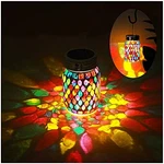 Mosaic Lights Outdoor Hanging Lanterns, Rechargeable Solar Art Deco. Fixed Price $37.25.