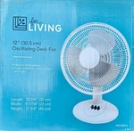 For Living 9" Desk Fan 3-SPEED Portable Black -043-5693-8. Fixed Price $21.99.