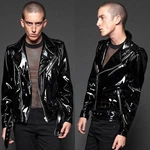 Handmade Black Pvc Vinyl Motorcycle Jacket Gothic Band Rip Biker Punk Coat,. Fixed Price $68.00.