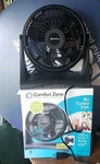 Comfort Zone CZHV8T 8IN High Velocity Turbo Table/desk Fan Black Wall Mountable. Fixed Price $20.00.