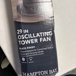 Hampton Bay 29" Oscillating Tower Fan - Black Finish. Fixed Price $39.99.
