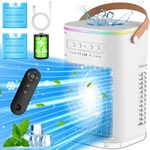 Small Air Conditioner, 5400MAH Built-in Battery Evaporative Cooler, 2 Ice Pa. Fixed Price $229.49.