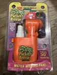 Nos 1997 Squeeze Breeze Mister Pocket 2 Fans Water Misting. Fixed Price $12.00.
