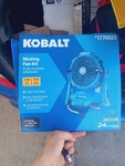 Kobalt 24V 7 Cordless Portable 5 Gal Bucket Misting Jobsite Fan KMF1024B-03. Fixed Price $120.00.