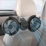 Hayousui Rechargeable Dual-head Fan For Car: Usb Cooling Medium, Black. Fixed Price $37.21.