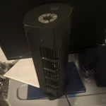 Holmes Black Tower Fan With Oscillation, Push Button Controls, 3 Speeds. Fixed Price $16.49.