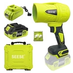 Seese Turbo Jet Leaf Blower: Cordless For Yard Leaves, Green. Fixed Price $127.70.