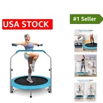 Portable 40" Fitness Rebounder Adjustable Handrail, Safe & Spring-free Design. Fixed Price $136.99.