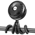 Amacool Baby Stroller Fan 5000MAH Rechargeable, 3-SPEED, Strong 5", Black. Fixed Price $41.00.