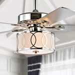 Circe 52 In. Chrome 3-LIGHT Drum Shade Led Ceiling Fan With And Remote. Fixed Price $272.00.