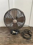 Vintage Hunter Century 12" All Steel 3 Speed Oscillating Table Fan Black 90022. Fixed Price $99.00.