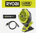 Ryobi. Usb Lithium Cordless Clamp Fan Kit W/ Battery Ships Puerto Rico. Fixed Price $49.77.