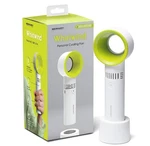 Merkury Innovations Mini Bladeless Cooling Fan For Travel, Rechargeable, Green. Fixed Price $14.99.