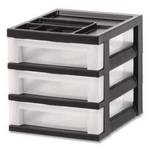 Iris Inc 116351 3-DRAWER Desktop Storage Black/translucent. Fixed Price $32.82.