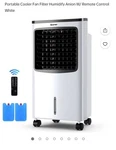 Costway ES10348US-WH Portable Air Cooler Fan Filter Humidify Anion W/remote Con.. Fixed Price $70.00.