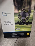 Mainstays Rechargeable Tripod Fan Flexible Adjustable Great For Strollers Bikes. Fixed Price $14.23.