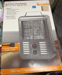 Lifesmart 1500W Portable Electric Utility Heater Gray Thermostat Auto Shut-off. Fixed Price $34.99.