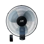 Spt Wall-mount Fan Black 16"DIA 3-SPEED Timer Oscillation Remote Control 3-MODES. Fixed Price $103.68.